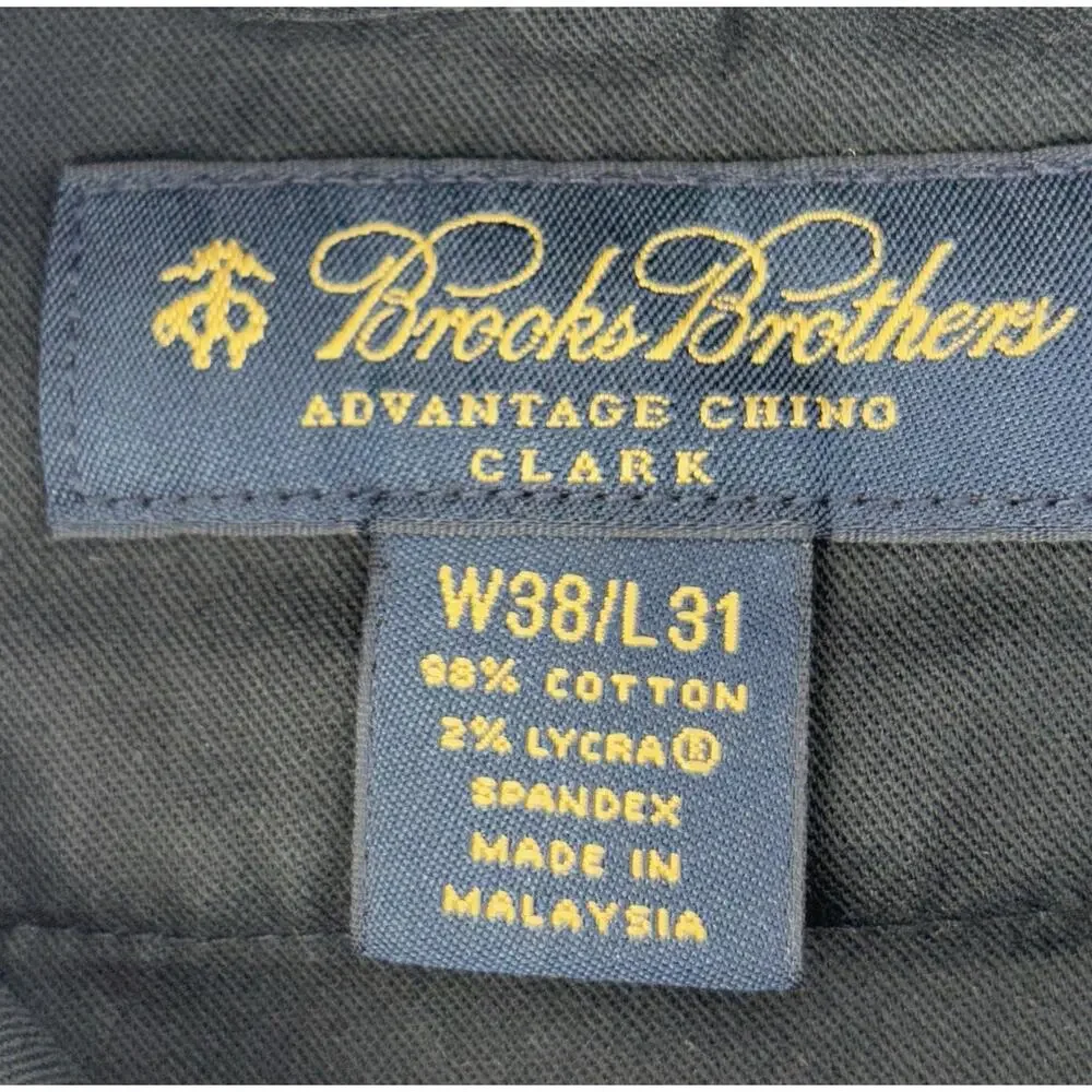 Brooks Brothers Men's Pants Advantage Chino Clark Gray/Taupe 38x31 Slacks Preppy